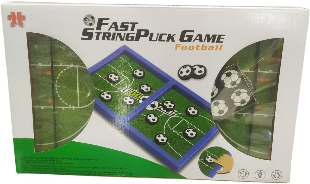 Fast String Puck Football Game, Tabletop 2 Player Interactive Game for Kids and Adults, Hand-Eye Coordination and Brain Development