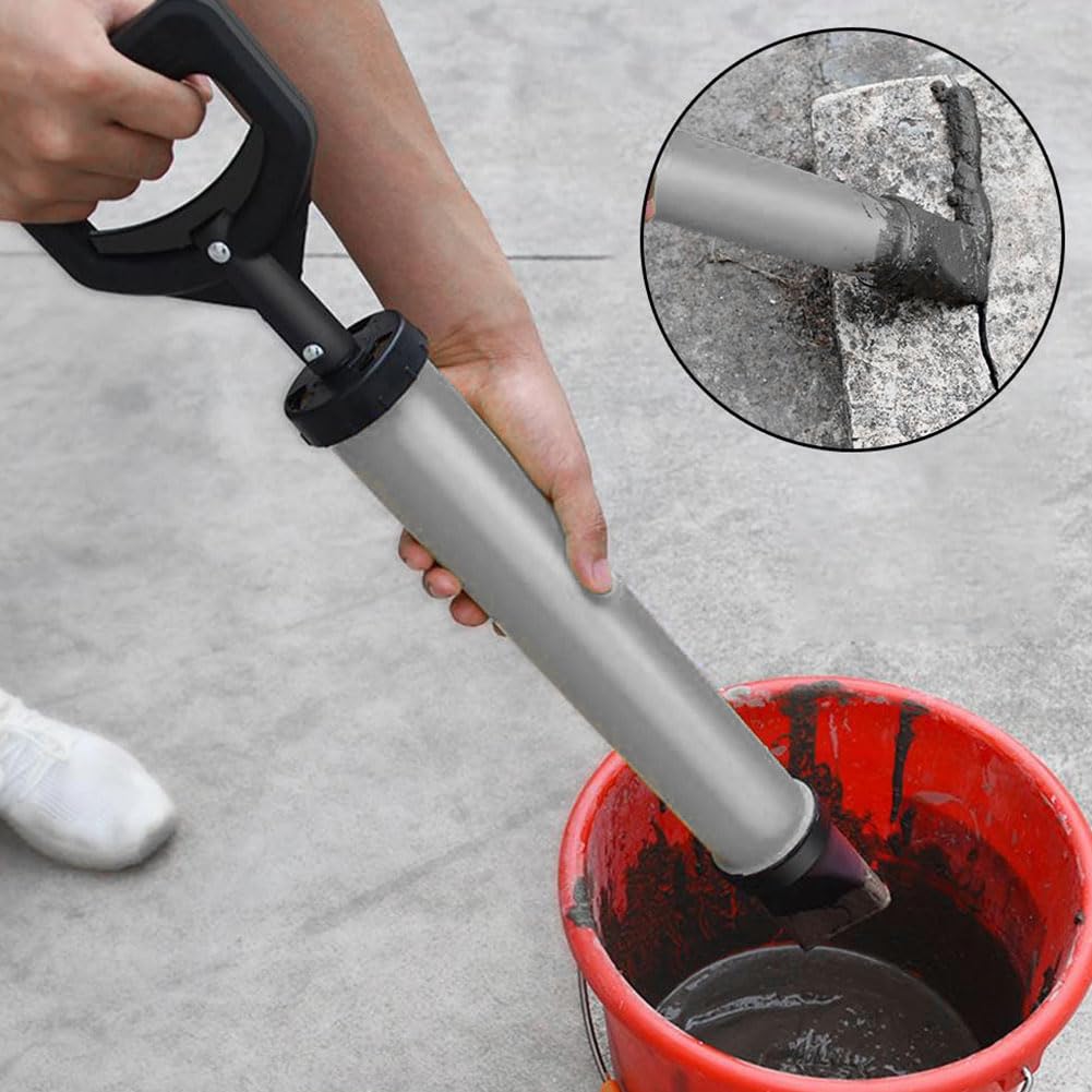 Pistola di Stuccatura in Acciaio Inox,Pompa per Malta in Acciaio Inox,Pistola per Calafataggio per Malta,Strumenti per Malta per Calafataggio,con 4 Ugelli e 3 Ugelli in Gomma Tokaneit