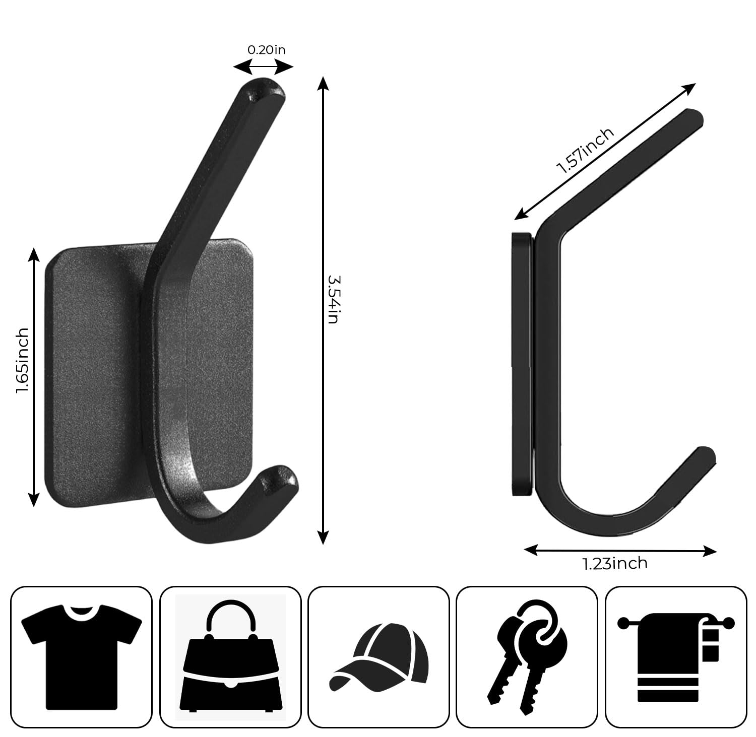 Ganci Adesivi Resistenti E Impermeabili Da 4 Pezzi Per Doccia Ganci Sopraporta In Acciaio Inossidabile Nero Ganci Adesivi 96232067