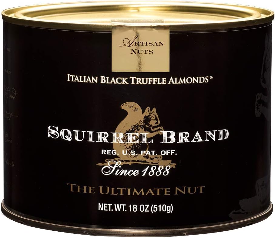 SQUIRREL BRAND Artisan Nuts Italian Black Truffle Almonds, 18 oz Gift Tin