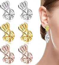 KSJEHW 6 Pieces Magic Earring Supports, Hypoallergenic Earring Backs Lifters for Heavy Drop Earrings for Women Clasps Earring (Crown)