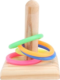 POPETPOP Bird Parrot Toy Bird Ring Toss Game Parrot Training Toys Bird Beak Trim Toys Bird Chewing Toys for Macaws African Grey Cockatoos