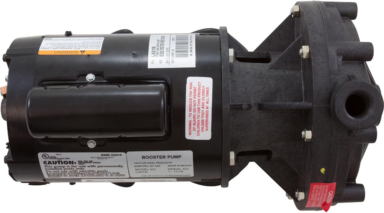 Pentair LA01N Single Speed Booster Pump for Pressure-Side Pool Cleaner