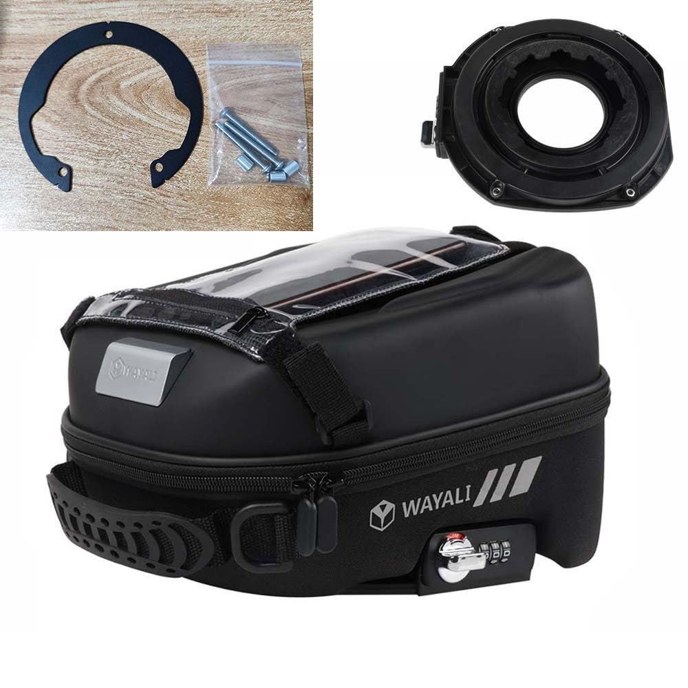 Tank bag with lock and adapter ring for CFMOTO (800MT, NK, CL-X, SR)