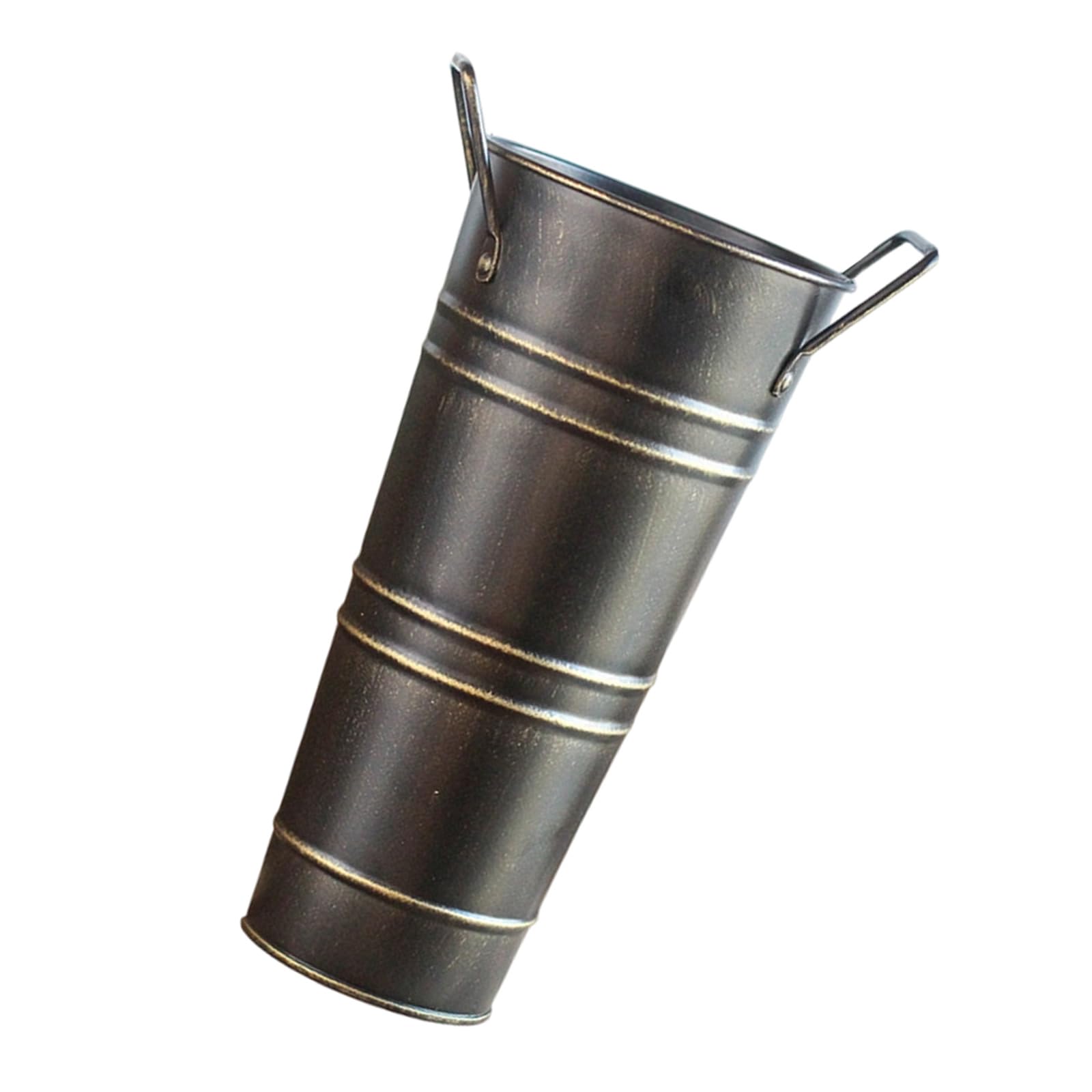 Tsophreniq Galvanized Metal Vase for Flower Farmhouse Decorative Flower Bucket Rustics Tin Flowers Holder for Cut Plant Home Decors French Bucket Vases with Handle