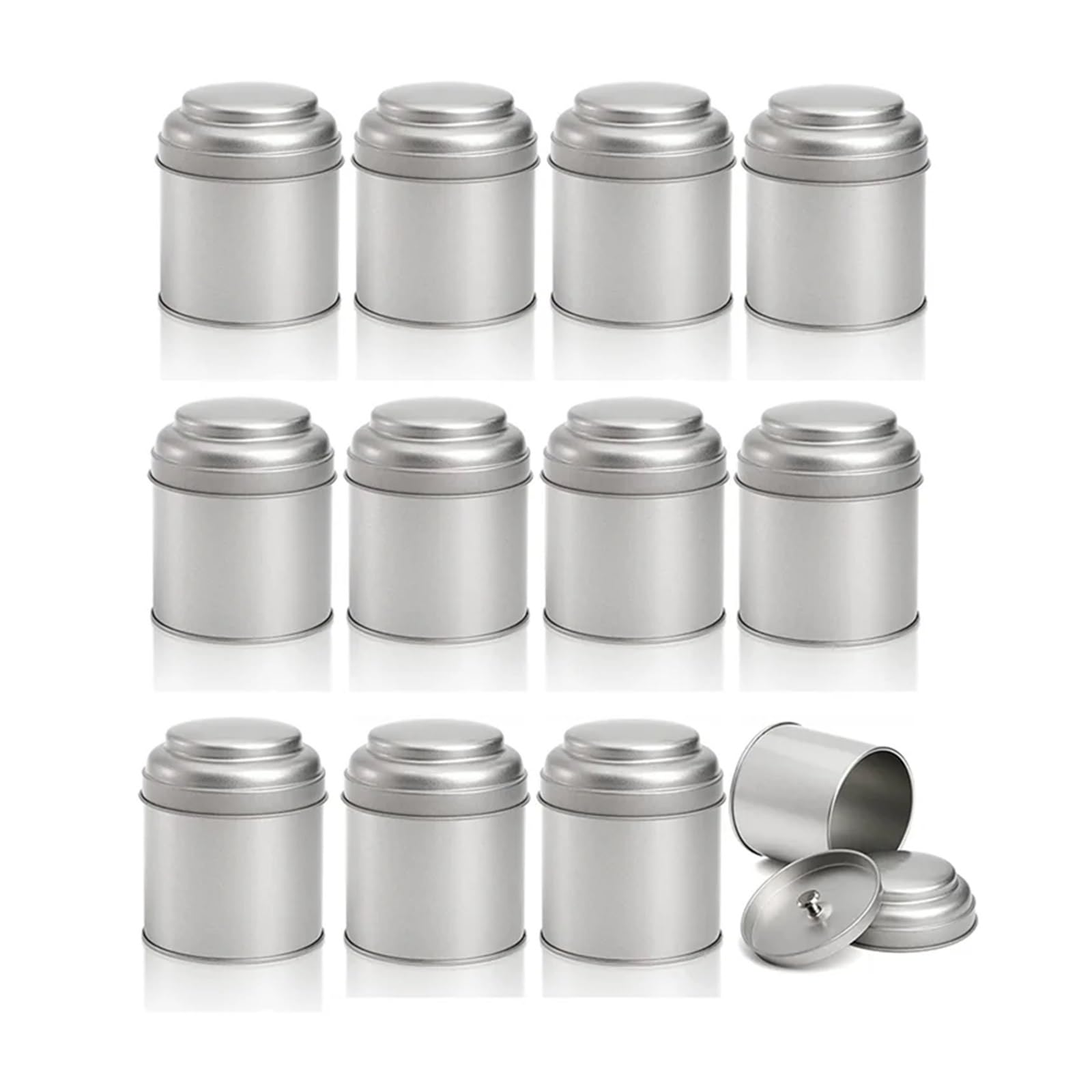 Lata de té 12 piezas con tapa doble hermética, redonda, 8 oz, for cocina, hojas sueltas pequeñas para Almacenamiento