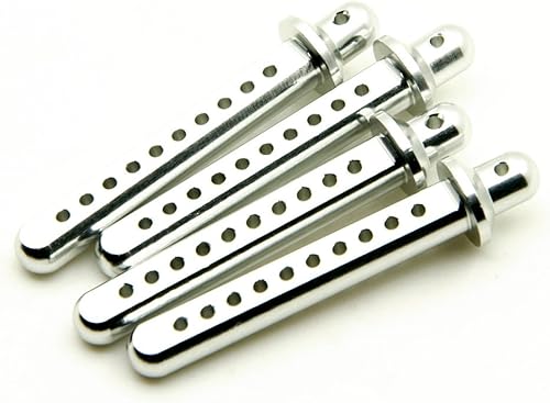 MOHERO RC Crawler Cars - Soportes de poste de carrocería de aluminio para 110 SCX10 AXIAL 4WD Paquete de 4 (plateado)