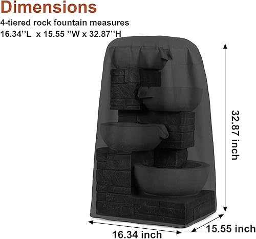 Miniatura 2 de Cubierta de fuente de jardín impermeable para exteriores, con dobladillo de cuerda, cubierta protectora de estatua de fuente 420D resistente