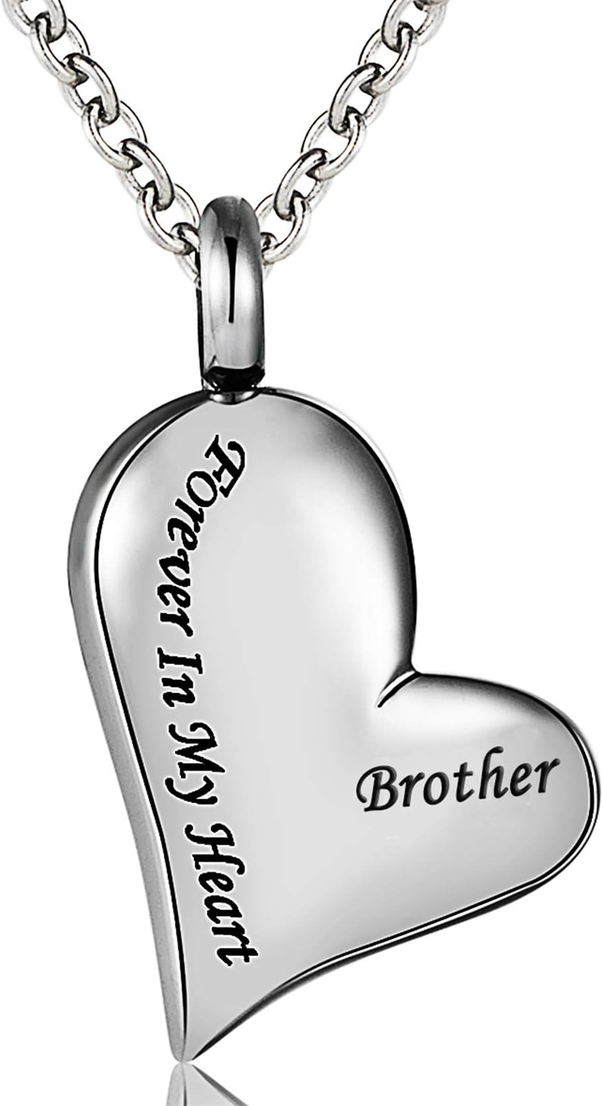 Cremation Urn Ashes Necklace Dad Forever in My Heart Stainless Steel Keepsake Waterproof Memorial Pendant