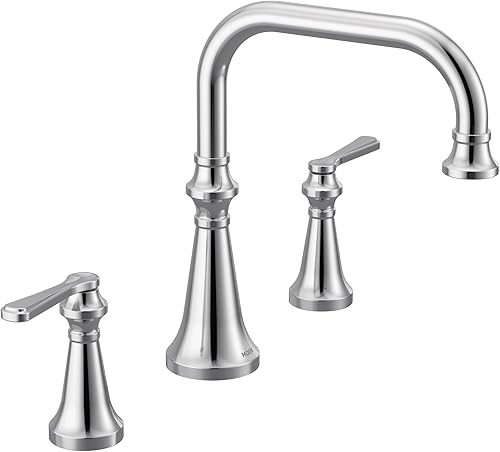 Miniatura 8 de Moen TS44503BL Colinet - Grifo de bañera romana de dos manijas para montaje en cubierta con manijas de palanca, requiere válvula, negro mate Mate