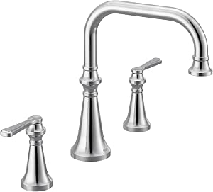 Moen Colinet Roman Tub Faucet Trim In Matte Black – Deck-Mount With Cross Handles (Valve Required) - View #9