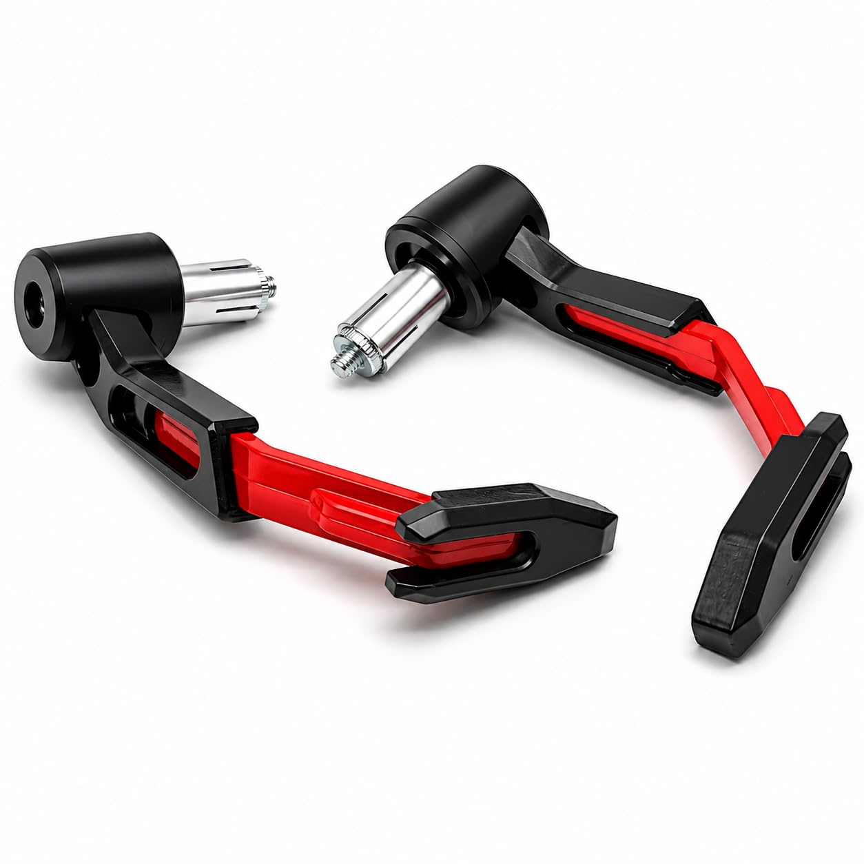 Bike Scooty Universal CNC Aluminium Handle bar Brake Clutch Lever Guard Protector Hand & Bike Red 1-image-30
