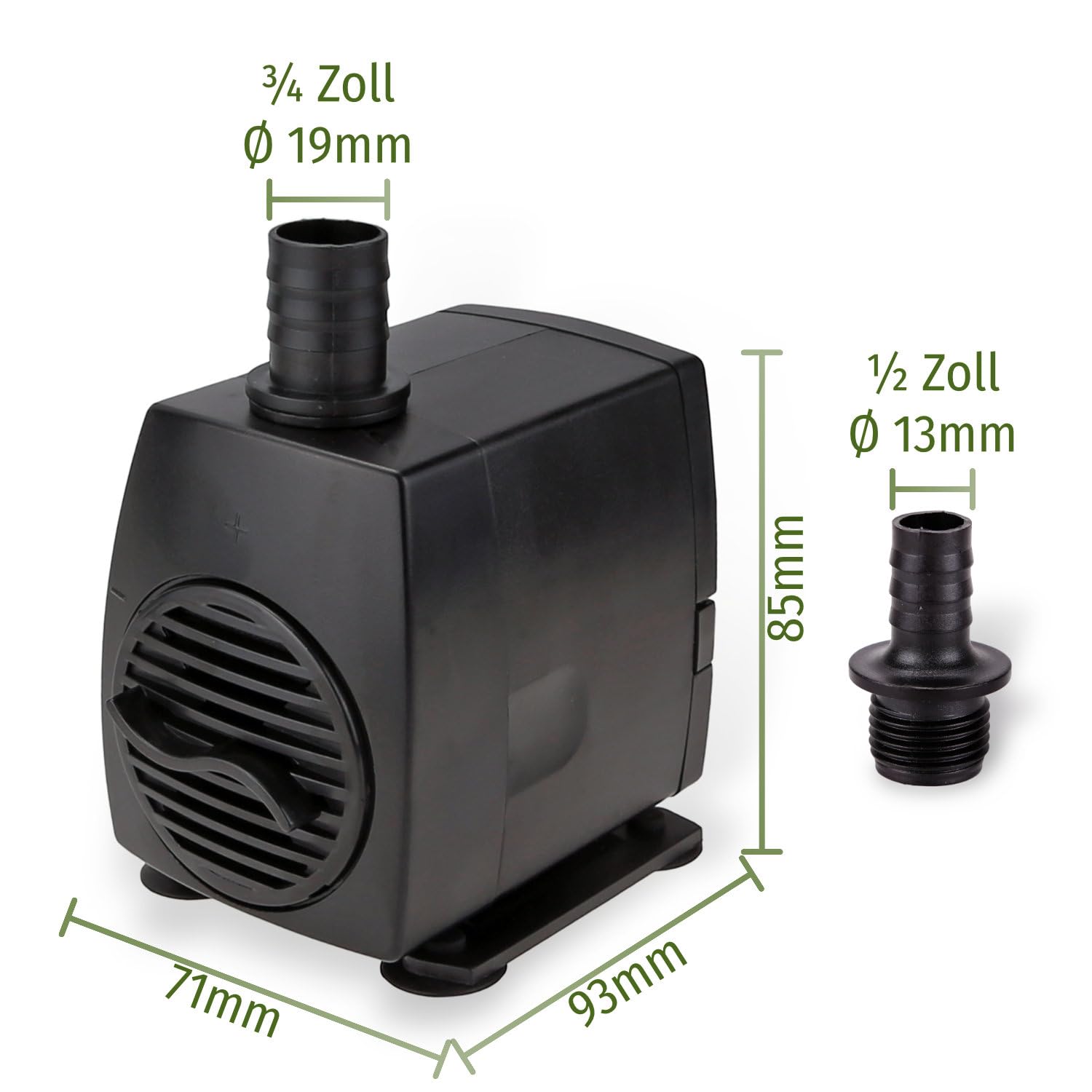 CLGarden Springbrunnen Pumpe SP3-L mit 3x Beleuchtungen warmweiß Lichtsensor 1300 Liter Wasserspiel Dämmerungssensor Pumpe mit LED
