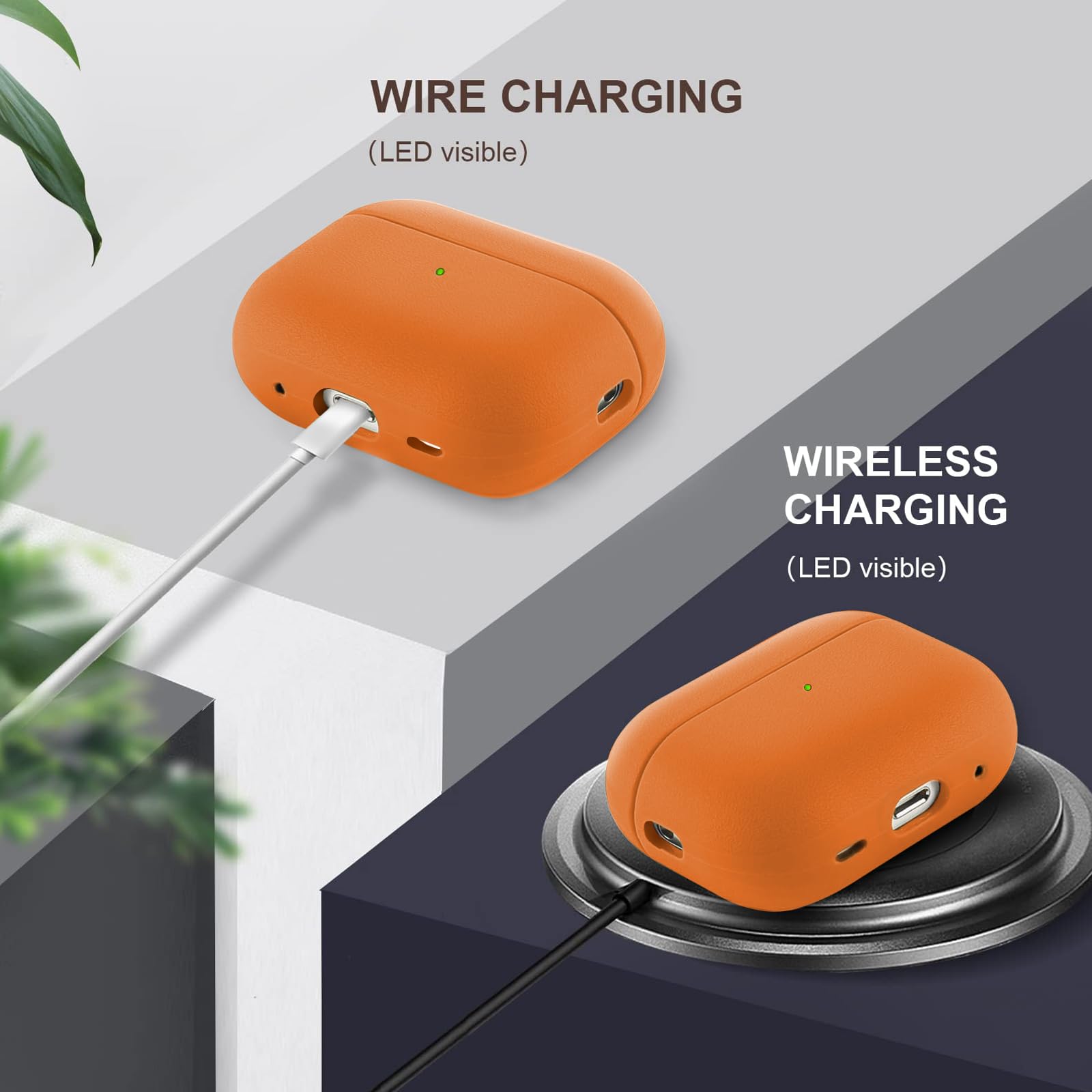 Coque TPU AirPods Pro 3ème Génération Housse Protection Apple avec Dragonne Orange