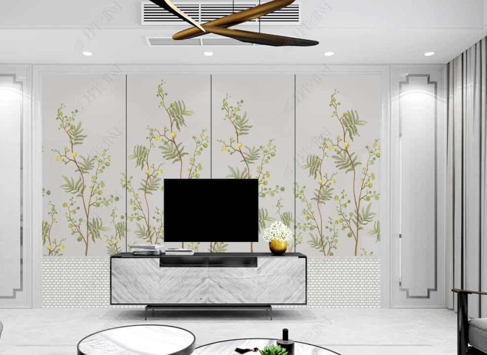 Papier peint intissé pour agrandir un salon sombre | Poster mural géant tropical