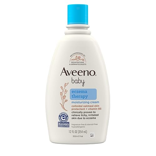 Aveeno Baby Eczema Therapy Moisturizing Cream, Natural Colloidal Oatmeal & Vitamin B5, Baby Cream for Dry, Itchy, Irritated Skin Due to Eczema, Paraben- & Steroid-Free, 12 fl. oz