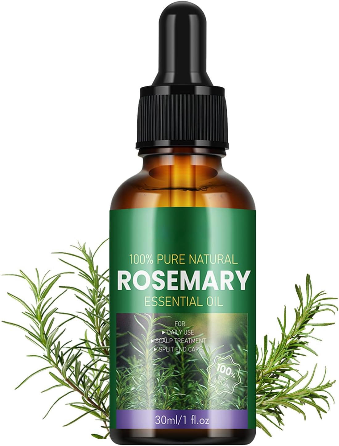 Rosemary Oil for Hair, Natural Plant Formula, Rosemary Oil for Hair and Scalp Care Improvement, Contains Biotin to Stimulate and Strengthen Hair, 30 ml