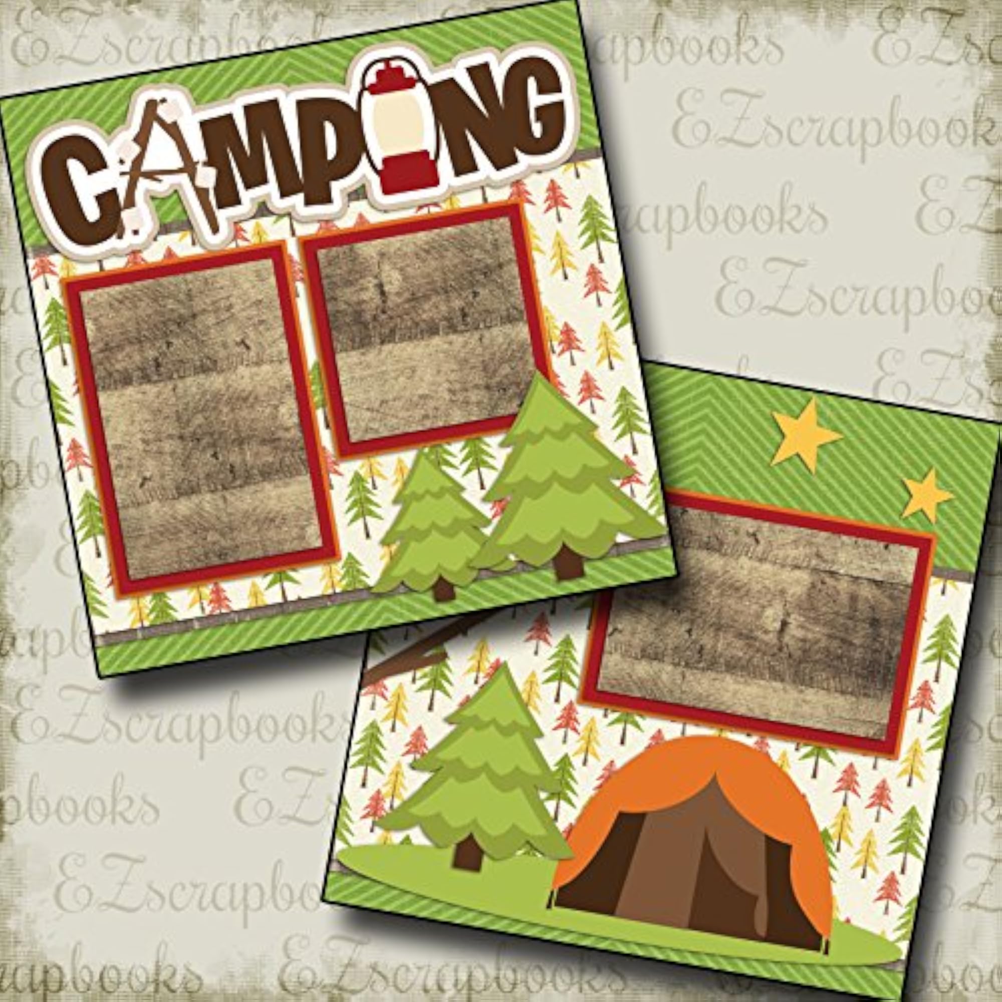 Camping Premade Scrapbook with EZ Layout