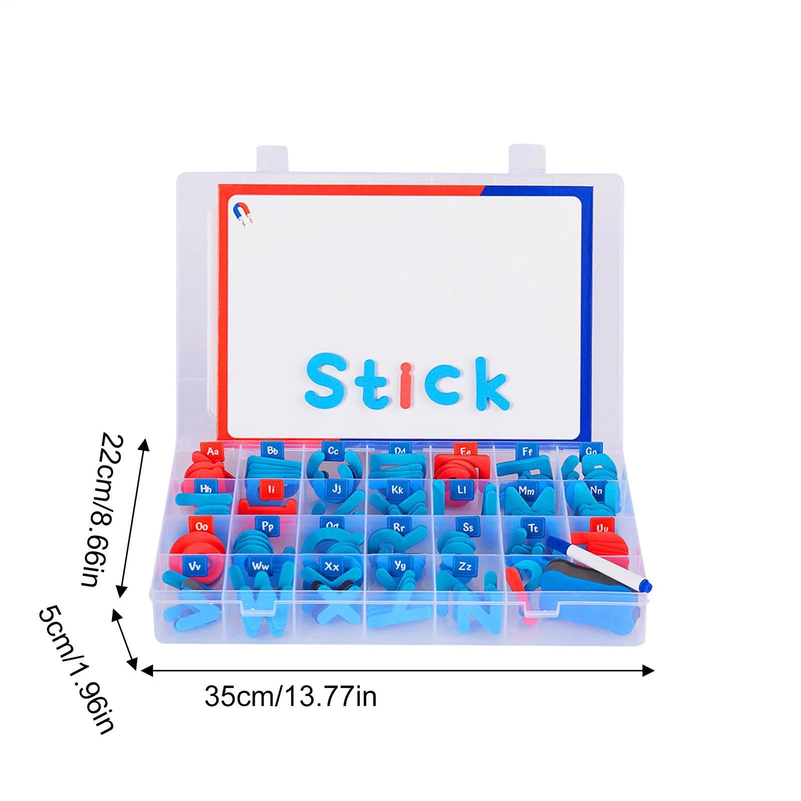 Set di lettere magnetiche colorate per ragazzi | Kit di lettere dell'alfabeto magnetiche con lavagna magnetica su entrambi i lati, per ragazzi e ragazze