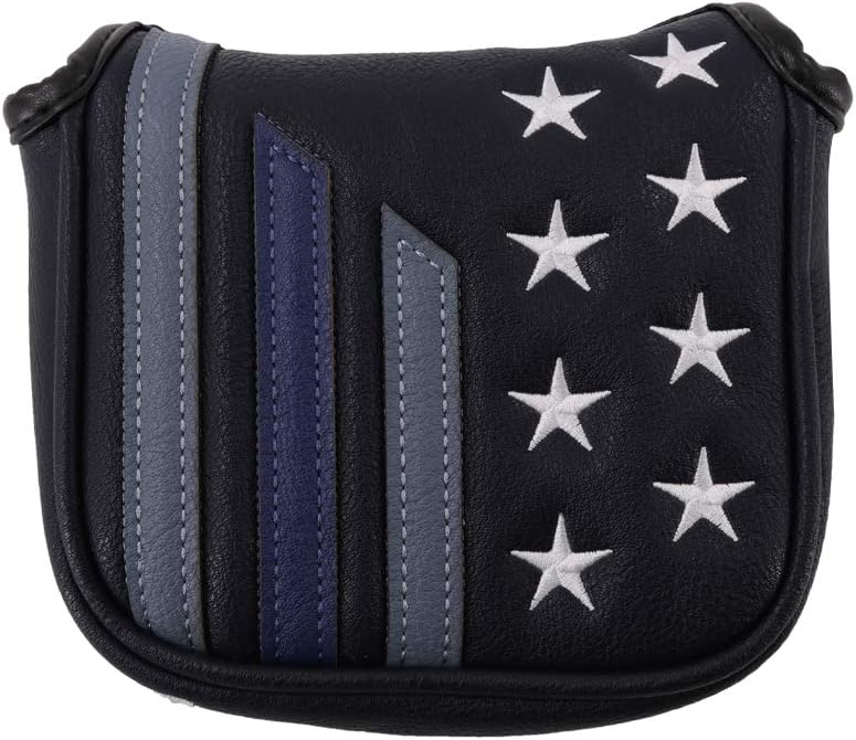 Blue Strips Stars Mallet Mid-Mallet Blade Putter Head Cover Headcover Magnetic Closure Alignment Stick Case Holder