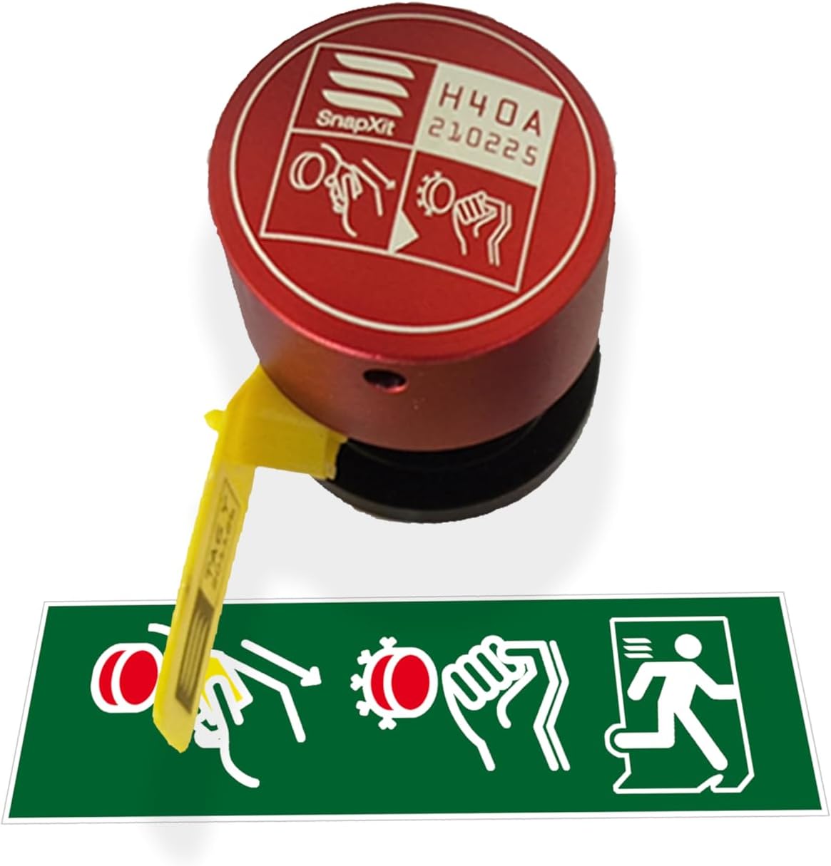 Break Glass Emergency Equipment by SafeTSystems - Fixed in place specialist window breaker for emergency escape from buildings and homes with toughened glass doors, walls or windows. (White)