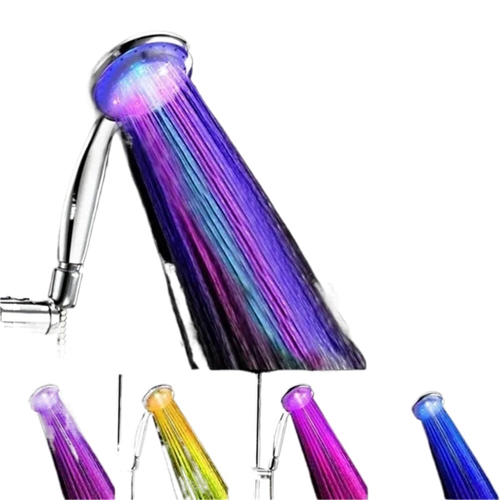 Shower Head Shower Head 7 Colors Changing Rainfall Sprayer Water Saving Showerhead Bathroom Accessories Replacement