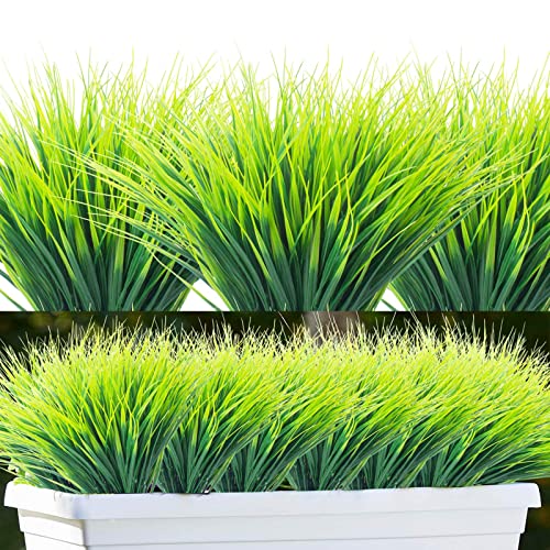 WOIRROIP Künstliche Gräser,10 Bündel künstliches Weizengras künstliche Pflanzen Außenbereich Kein Verblassen, künstliche Kunststoffpflanzen, Garten-Fensterkasten, Dekoration Cover