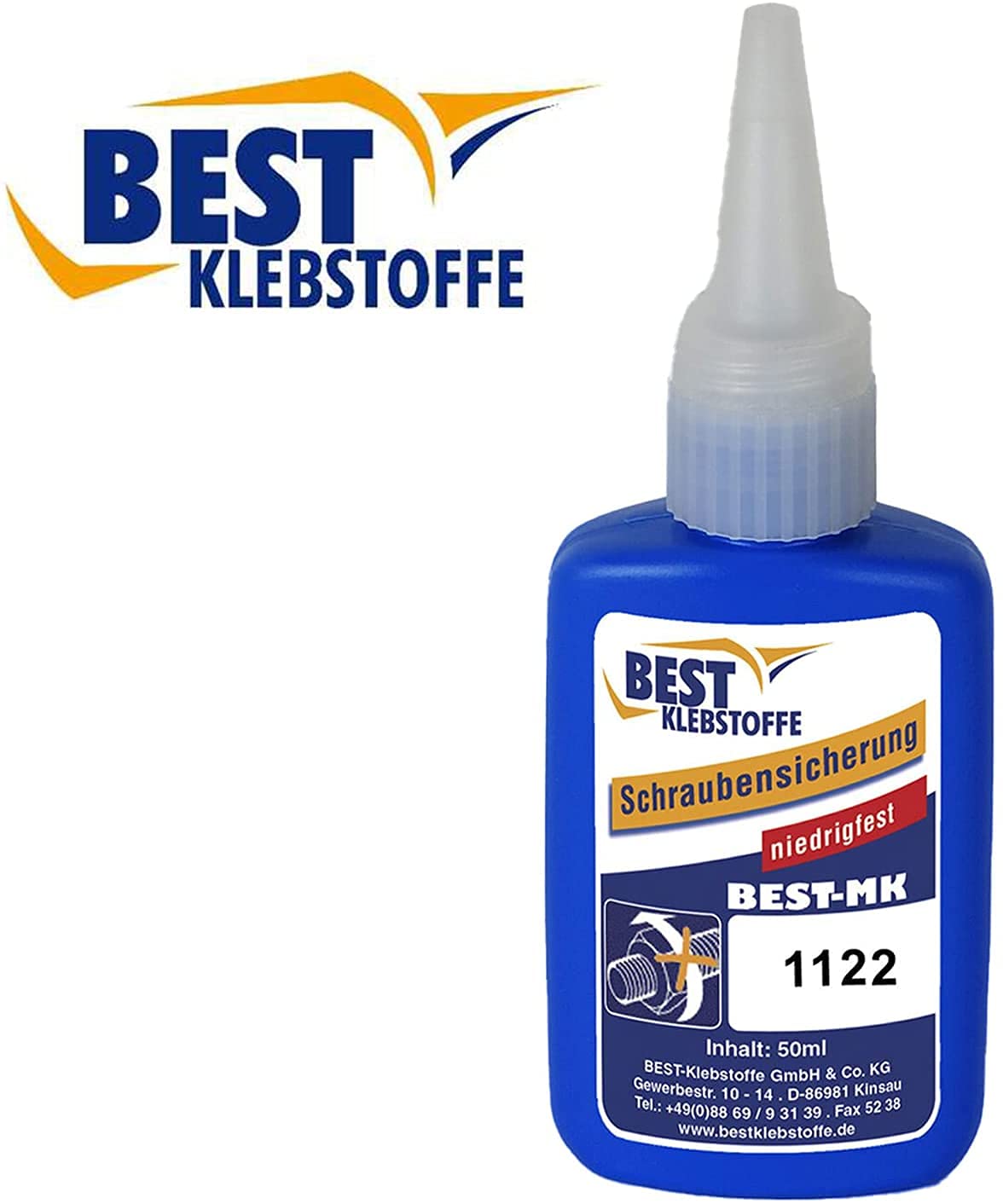 BEST KLEBSTOFF - MK 1122 | Schraubensicherung niedrigfest | 250g | für wiederlösbare Verbindungen | Mittelviskos | spezieller Universalkleber | Gewindedichtmittel