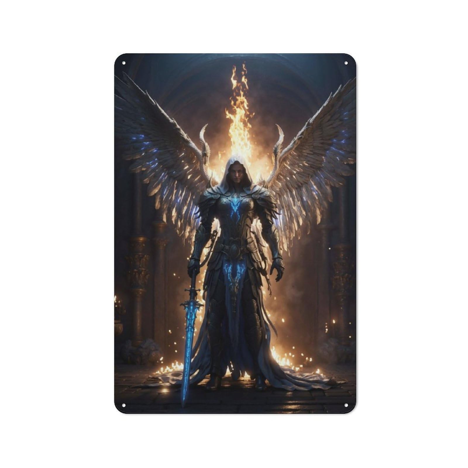 Junmoney Fire Archangel For Café Or Restaurant, Vintage Metal Sign 30X20cm, For Vintage Wall Decor Fans, For Cafés, Pubs And Restaurants