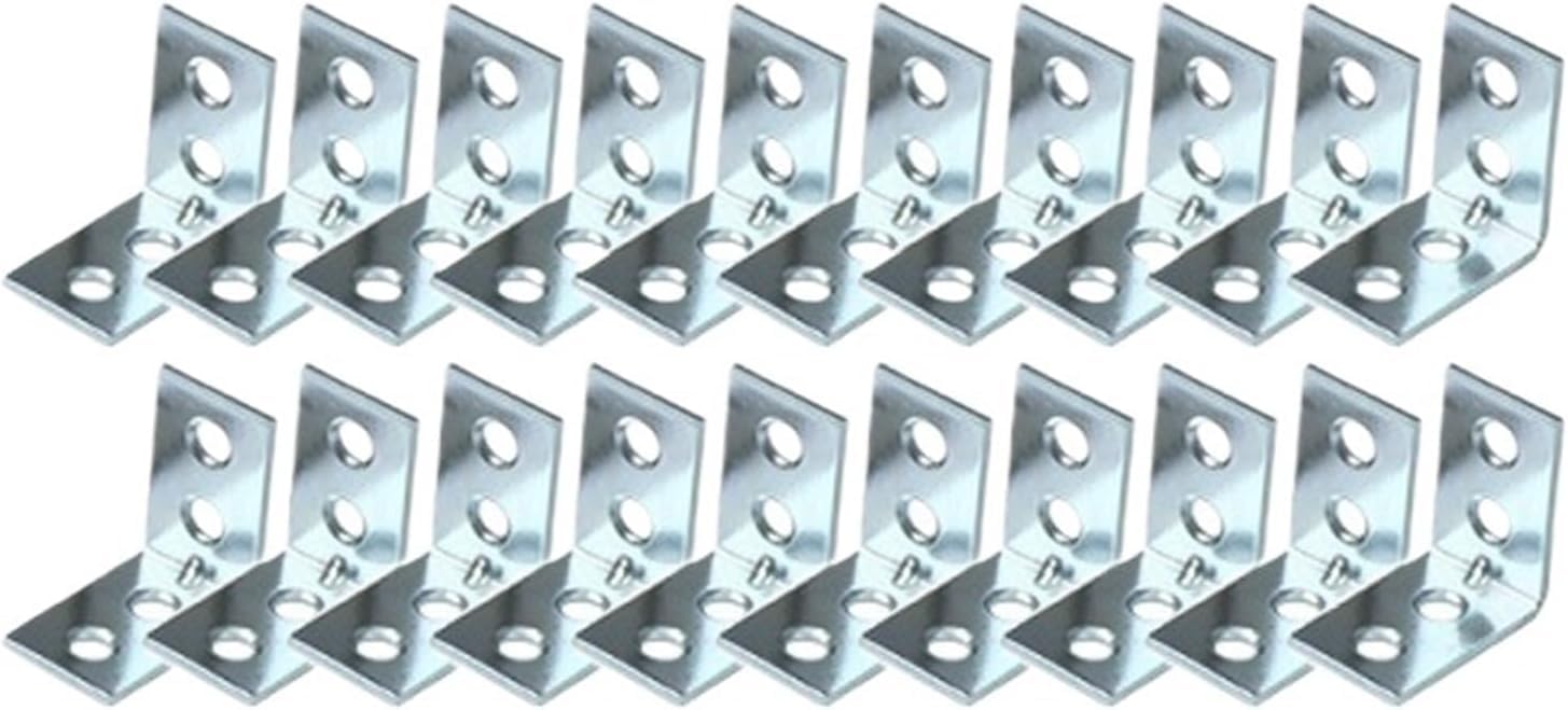 L Brackets 90 Degree Furniture Wood Shelf Door Cabinet Fastener Universal Stainless Steel Brace Joint Hardware(20pcs-25mm)