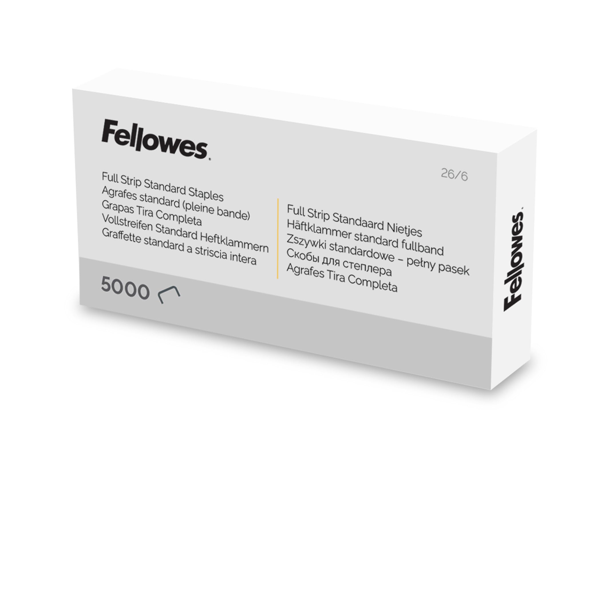 Fellowes Staples 26/6mm for Full Strip Staplers – Box of 5000, 1 Pack – Silver