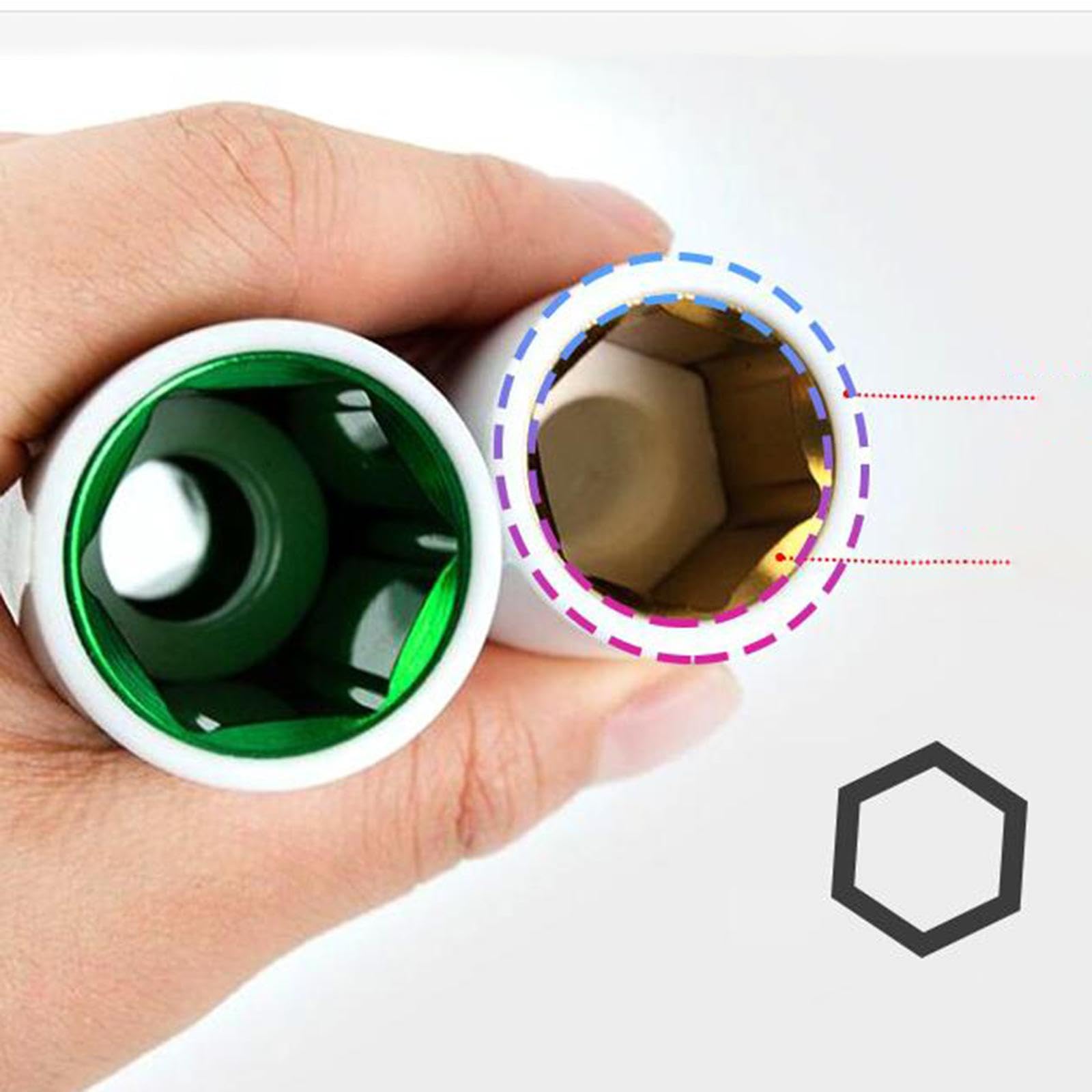 5 Piezas Juego de Dados Delgados Impacto 1/2 Herramientas Automotrices de Acero Caja Almacenaje para Mantenimiento de Vehículos Mecánica Reparación