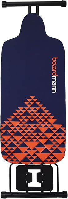 Boardmann Ironing Board - Extra Wide, Blue/Orange/Black, Mesh Back, 3 Year Guarantee (Boardmann XL)
