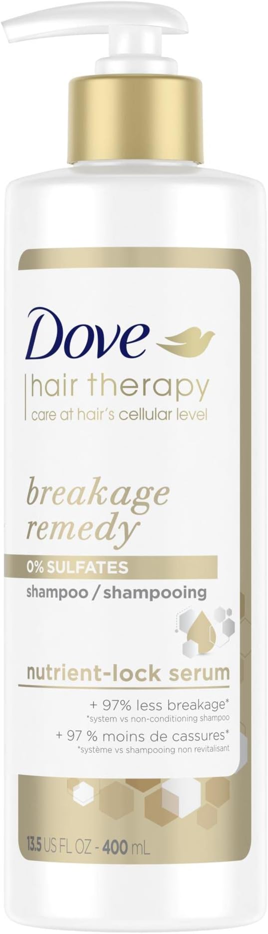 Hair Therapy Shampoo for Damaged Hair Breakage Remedy Hair Shampoo with Nutrient-Lock Serum 13.5 fl oz