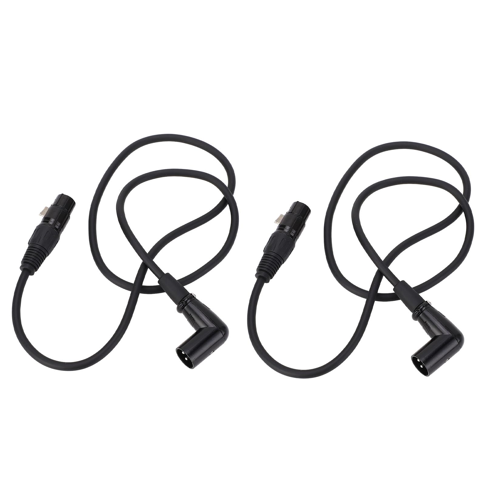 XLR Kabel, Rechter Winkel, 2 Pack, 3 Pin Mikrofonverlängerung, Männlich zu Weiblich, 30cm für Profisound, Live Auftritte, Studio Aufnahmen, HomeStudio