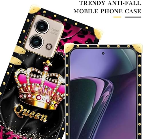Miniatura 2 de Funda compatible con Motorola Moto G Stylus 5G 2023, J Crown Queen con estampado de leopardo, de lujo, elegante, suave, TPU a prueba de golpes