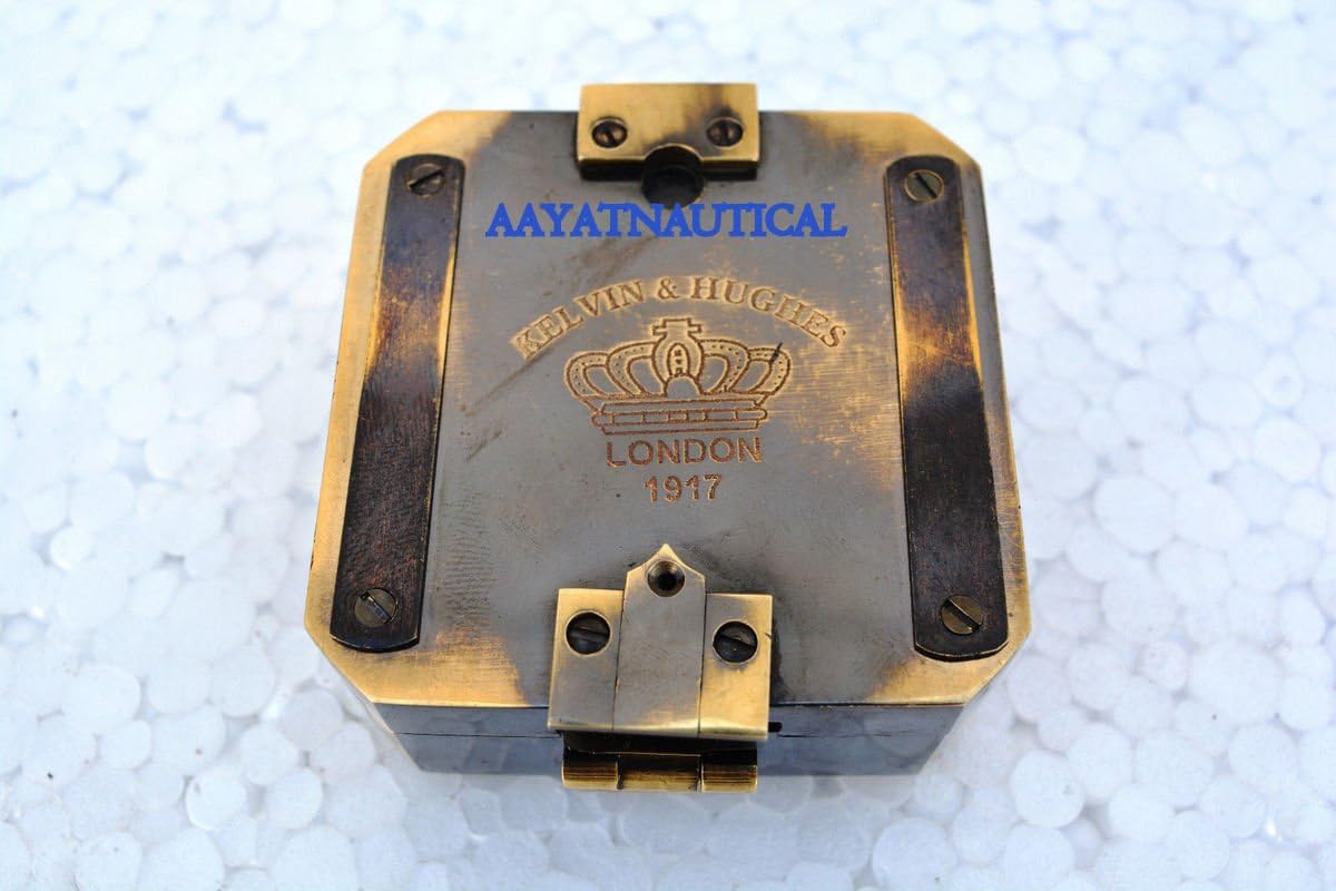 Brass Antique Brunton Compass - Kelvin&Hughes London 1917 - Geological Compass