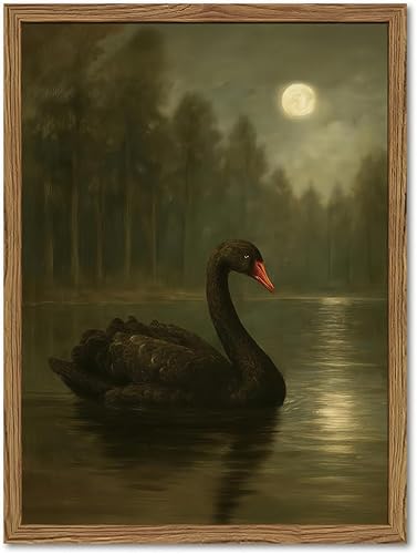 Miniatura 16 de Arte de pared vintage de bosque iluminado por la luna, luna creciente, flores silvestres, lienzo gótico, impresiones de paisaje, estética, cuadros