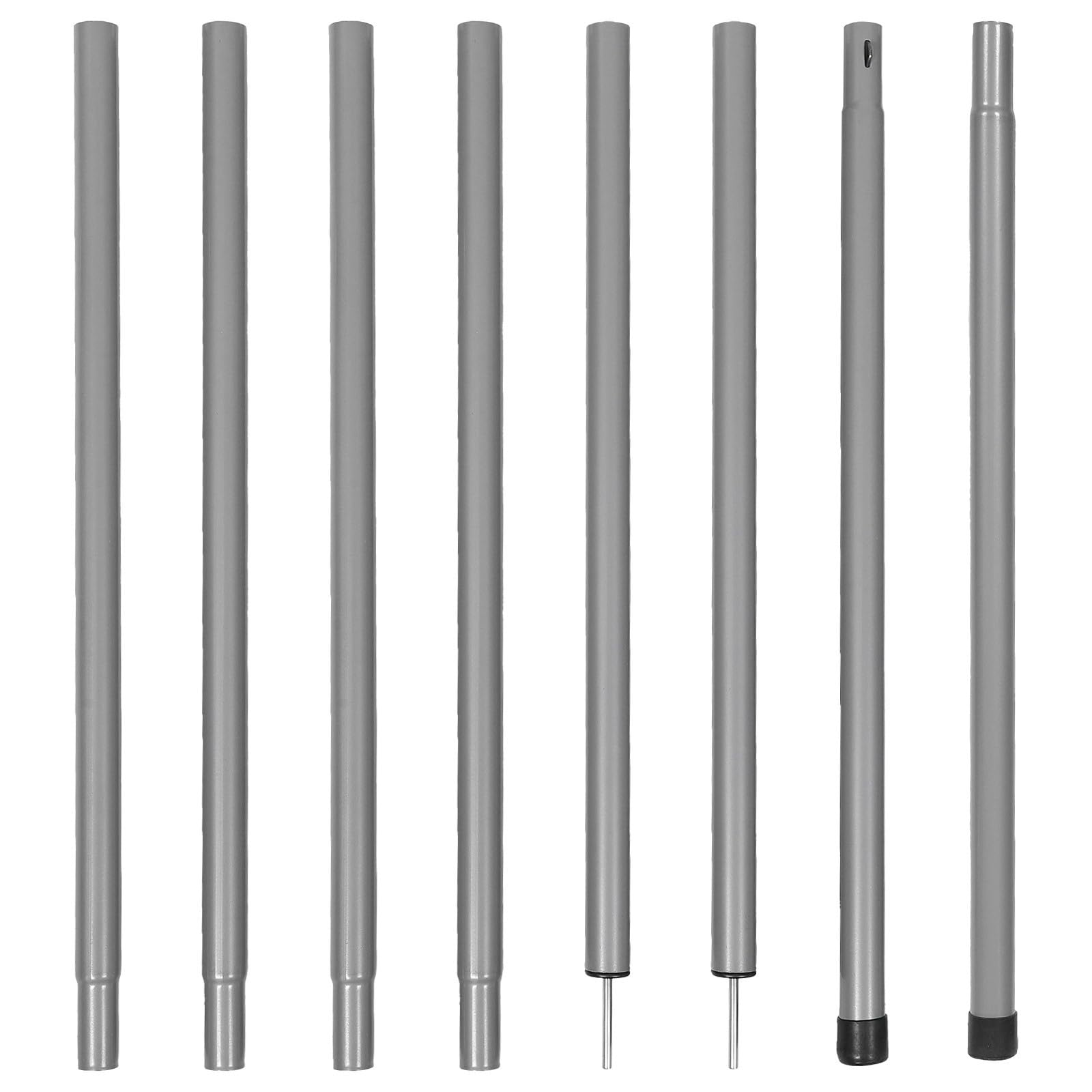 2 Sätze Outdoor Zeltstange 25mm, 2,1m, Eisen, Silber