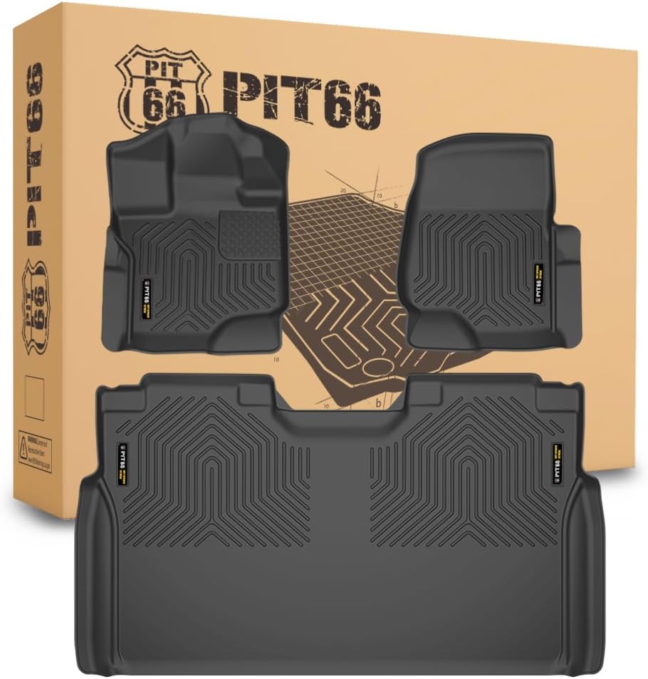 PIT66 F150 Floor Mats 3-Piece, All-Weather