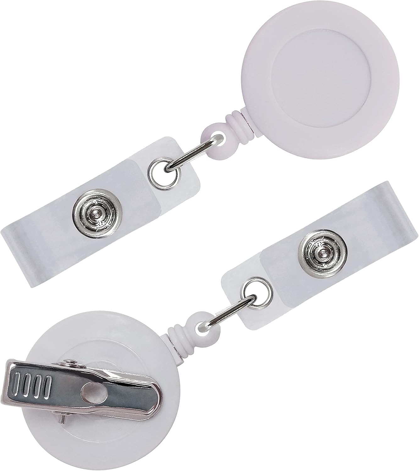 10 Pack Retractable ID Badge Holder Reels with Swivel Alligator Clip Bulk Pack Premium Badge（White） - Image 2