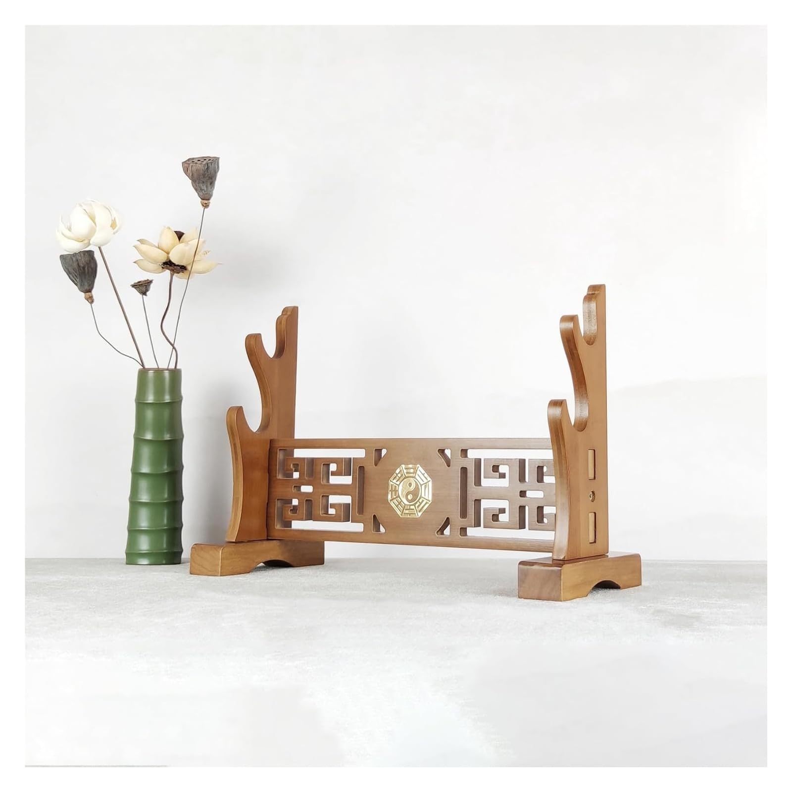LYVQZPWLR Sword Katana Holder Stand， Bamboo Samurai Sword Rack, Brown, 1-3 Tier, Display Stand(Brown-3,26.5cm)