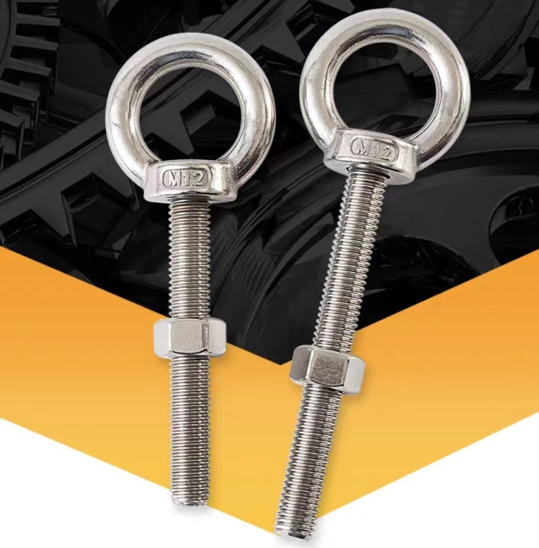 Bullone ad occhiello in acciaio inossidabile, Viti di sollevamento for macchinari a spalla in acciaio inossidabile 304, bulloni ad occhiello M22 × 100 mm-M22 × 200 mm, strumenti hardware for la ristru