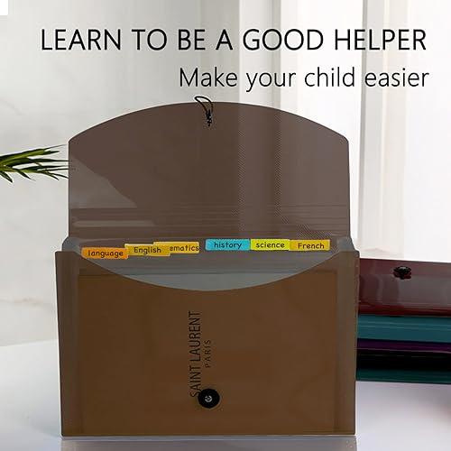 Miniatura 6 de Cloudia Organizador de archivos expandible de 6 bolsillos, carpetas de archivos expandibles de plástico con bolsillos e inserciones de pestañas