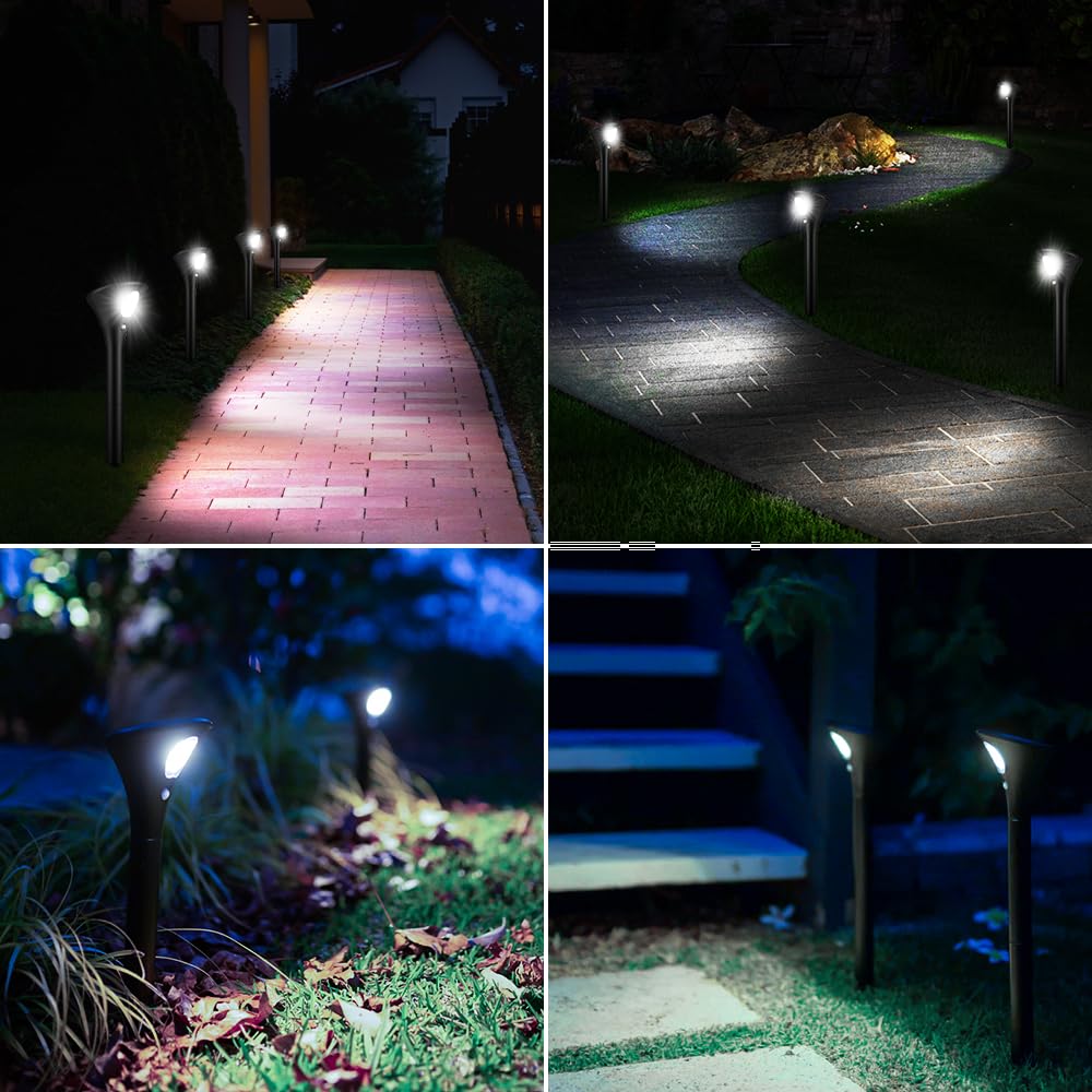 Lampe Solaire Exterieur Detecteur de Mouvement Lot de 3 LED Spot Solaire Exterieur Blanc Froid Eclairage Solaire avec Etanche IP65 Lumiere Solaire Exterieur pour Jardin Allée Chemin Terrasse