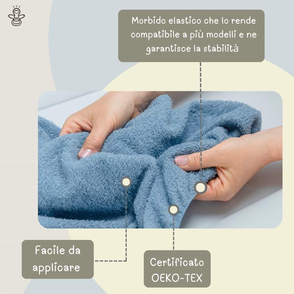 Babysanity Copri Fasciatoio Neonato Universale In Spugna 100% Cotone Dona al Tuo Fasciatoio Neonato una sensazione di Asciutto e Fresco 100% Made in Italy (Rosa)