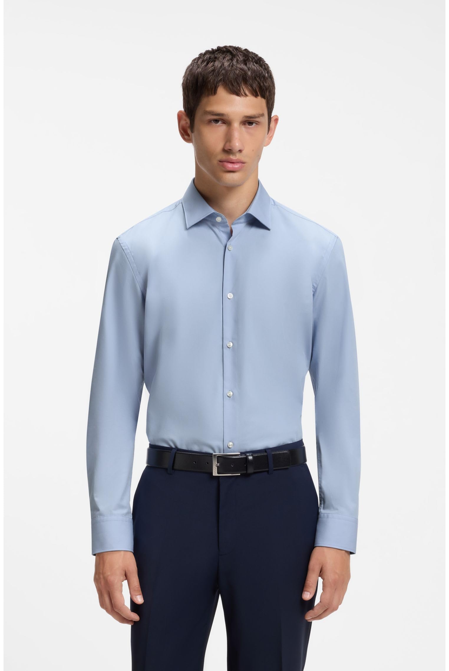 HUGO Męska koszula biznesowa C-Jenno slim fit z bawełny popeliny, Jasny/pastelowy niebieski, 54