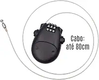 WR CRAZY SHOP Cadeado para Capacete de Moto Preto Com Senha