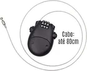 WR CRAZY SHOP Cadeado para Capacete de Moto Preto Com Senha