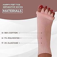 Vista 4 de Happy Feet Toe Separator Alignment Socks - Comfortable Toe Separator Socks Massage Sock – Prevent Foot Cramp and hammertoes
